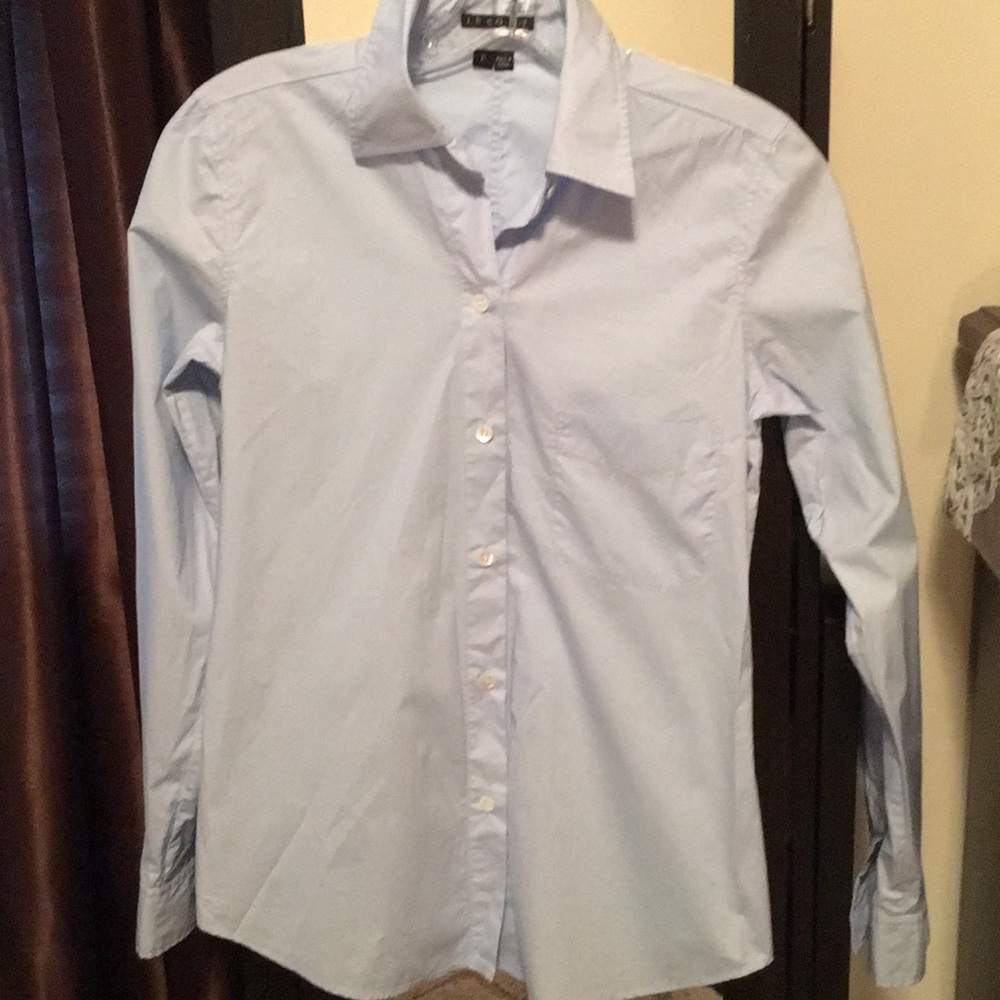 Theory baby blue button down size P
